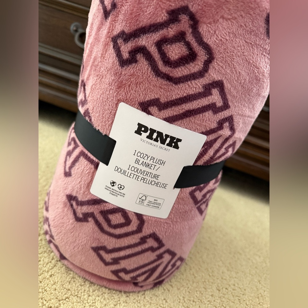 PINK Victoria's Secret Plush Blanket and Stuffed dog in Pink - Picture 2 of 2